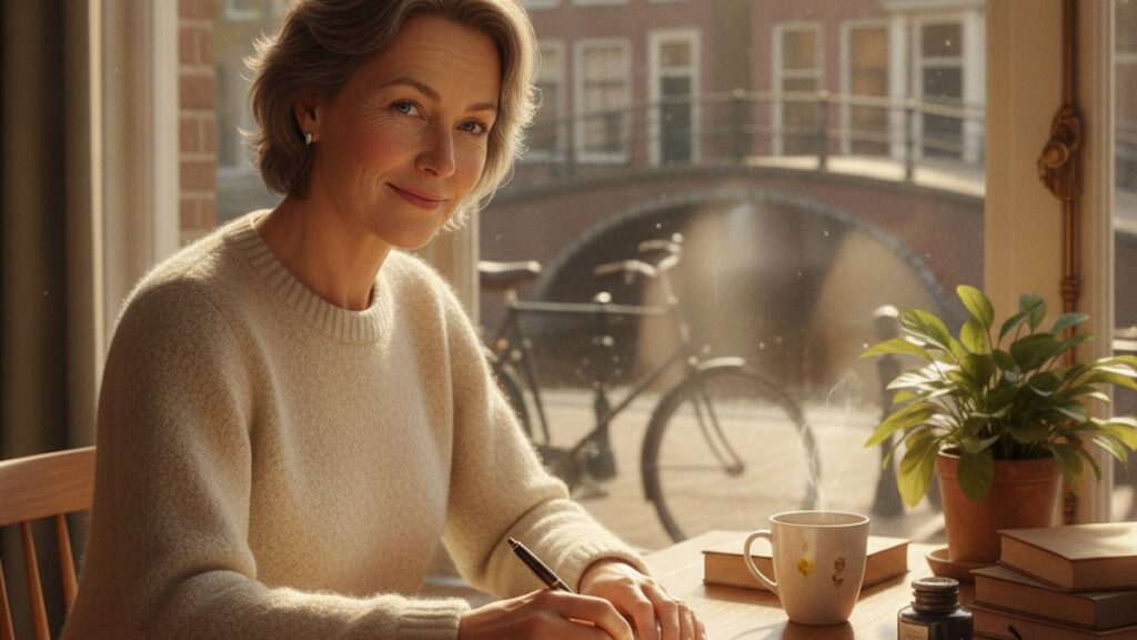 Persoon schrijft rustig een brief om iemand aansprakelijk te stellen voor schade
