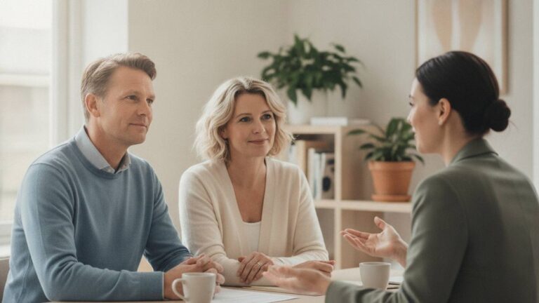 Victim in a calm conversation with a personal injury lawyer about compensation