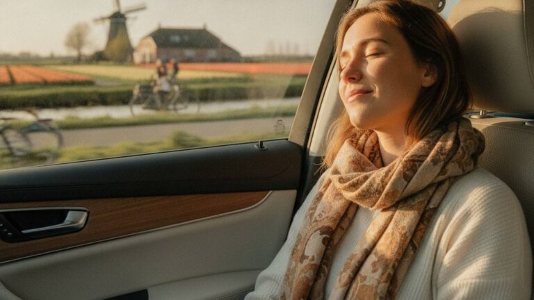 Herstelde passagier rustig in de auto, beeld bij letselschade passagier en schadevergoeding