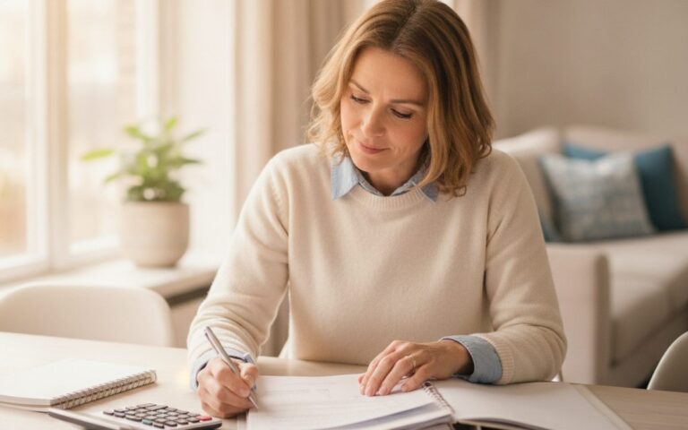 Vrouw berekent haar smartengeld aan de keukentafel