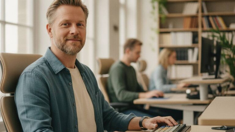 Herstelde werknemer na amputatie en verlies van arbeidsvermogen weer aan het werk op een aangepaste werkplek