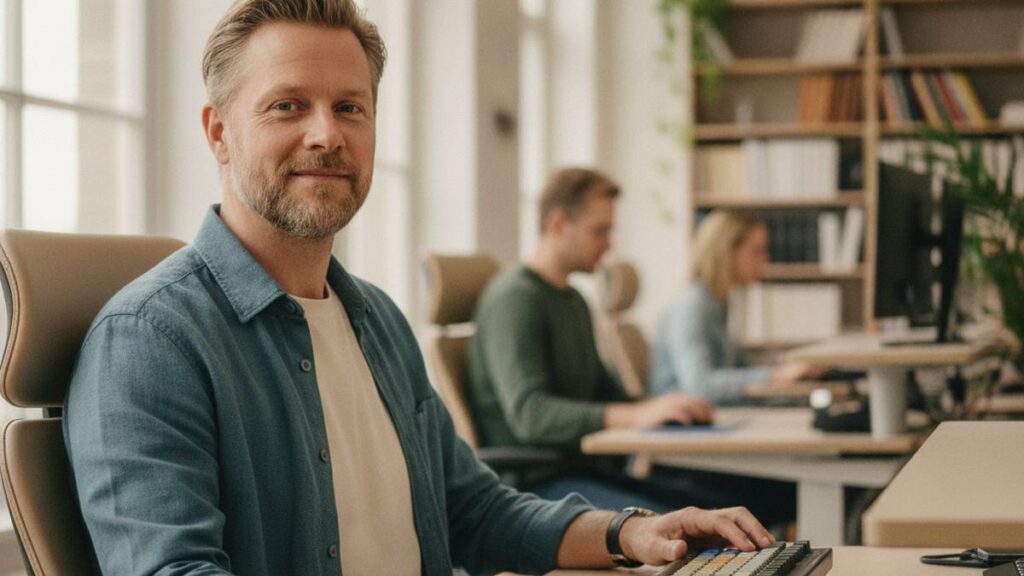 Herstelde werknemer na amputatie en verlies van arbeidsvermogen weer aan het werk op een aangepaste werkplek