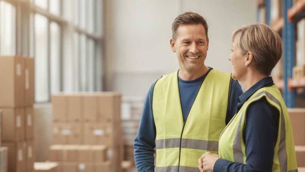 Herstelde magazijnmedewerker op de werkplek na bovenarmletsel door een bedrijfsongeval