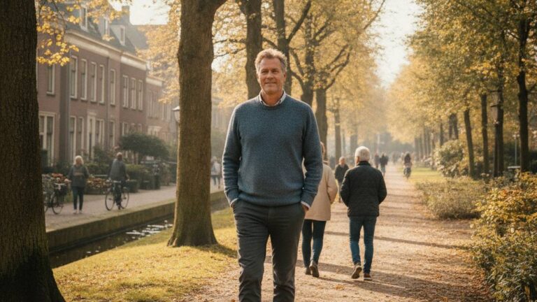Herstelde man loopt weer zelfverzekerd, beeld bij bovenbeenletsel verkeersongeval