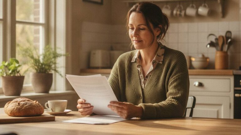Vrouw leest rustig haar vaststellingsovereenkomst na, finale kwijting letselschade