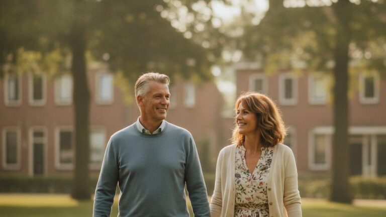 Herstelde mensen wandelen ontspannen door het park, letselschade advocaat Emmen zaak goed afgehandeld