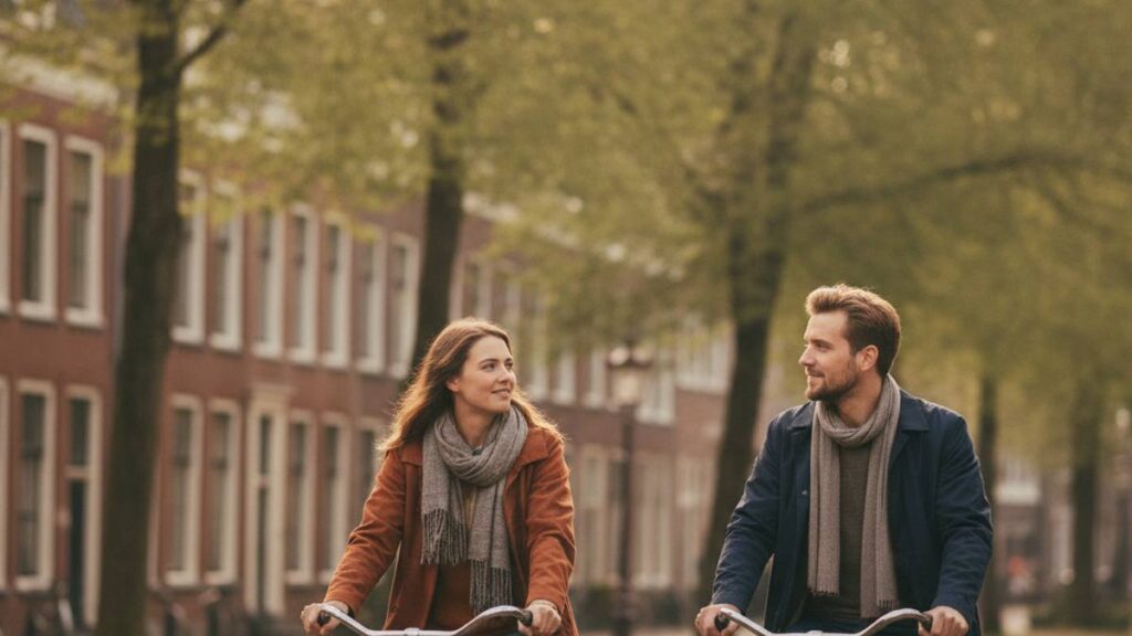 Herstelde mensen fietsen ontspannen door de stad, letselschade advocaat Groningen zaak goed afgehandeld