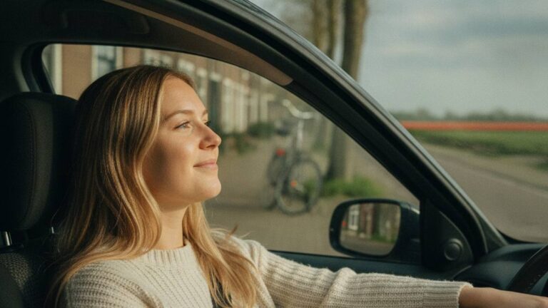 Herstelde inzittende ontspannen op de passagiersstoel na letselschade als passagier